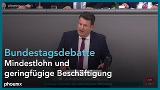 Bundestagsdebatte zu Mindestlohn und geringfügiger Beschäftigung am 280422 [upl. by Dressel146]