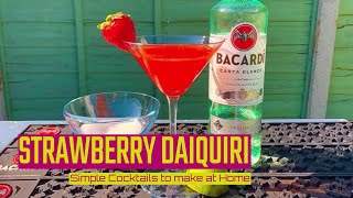 Easy Cocktails at Home Fresh Strawberry Daiquiri [upl. by Paley]