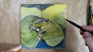 Oil Painting  Frog on a Pond [upl. by Hines]