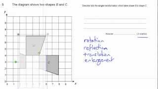 GCSE Maths revision Exam paper practice transformations  rotations [upl. by Russian]