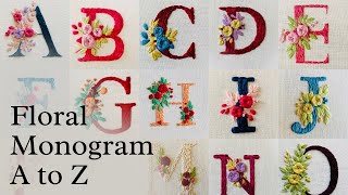 Embroidery letters A to Z patterns with color codes  Embroidery By Afeei [upl. by Grishilde]