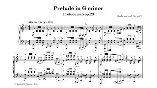 Rachmaninoff  Prelude in G minor Prelude no5 op23  Samuel J Neves [upl. by Anahs]