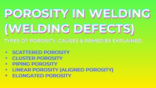 English Porosity  Welding Defects [upl. by Bekelja]