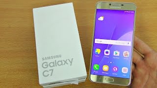 Samsung Galaxy C7  Unboxing Setup amp First Look 4K [upl. by Heriberto]