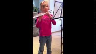 Ola 7 years old lat 7 flute  flet  Mignonnette GuyClaude Luypaerts [upl. by Enaerb]