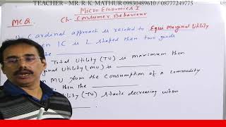 Micro Economic Consumer Behaviour Important Points and MCQ BCom First Semester by Mathur Sir [upl. by Vania97]