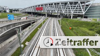 Zeitraffer Stuttgart 21 Von der Baustelle zum fertigen Gleis  neue Bahnstrecke am Flughafen [upl. by Rawdin]