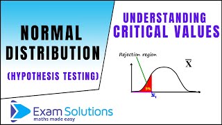 Understanding Critical values Hypothesis testing for Normal Distribution  ExamSolutions [upl. by Kline]