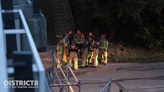 Verlaten scootmobiel op brug zorgt voor inzet brandweer Kruithuisbrug Delft [upl. by Otreblada]