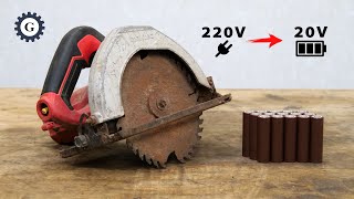 Cord to Cordless Circular Saw Conversion 220V to 20V Rewinding [upl. by Oren811]