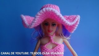 sombrero tejido a crochet para muñeca [upl. by Ahseyi]