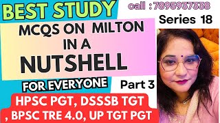 Mcqs On Milton in a Nutshell Part 3 Series 18 I HPSC PGT I DSSSB TGT I UP TGT PGT I BPSC [upl. by Sheline]