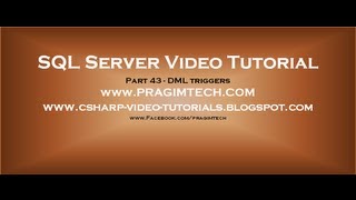 DML triggers in sql server Part 43 [upl. by Neral]