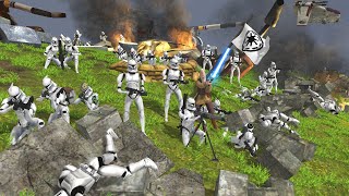 Most Heroic CLONE Hill DEFENSE Ever  Men of War Star Wars Mod Battle Simulator [upl. by Anecuza]