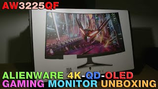 Alienware AW3225QF unboxing 4KQDOLED Gaming Monitor dell alienware display [upl. by Nyladgam]