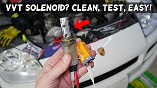 HOW TO TEST AND CLEAN VVT SOLENOID ON PORSCHE CAYENNE VARIABLE TIMING SOLENOID [upl. by Naejeillib542]