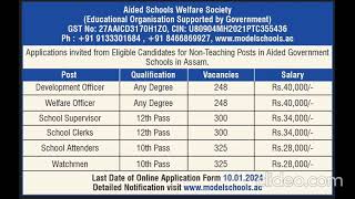 Aided Schools Welfare Society Recruitment [upl. by Lundt]