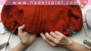 Stricken mit eliZZZa  Raglan von Oben Video 04  Ärmelmaschen stilllegen Körper stricken [upl. by Enimrac]