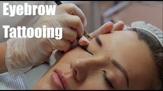 Eyebrow Microblading  Tattooing  Part 2 the treatment [upl. by Leik]