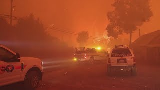 California Wildfires Cooler temperatures higher humidity help fire fighters battle Park Fire [upl. by Orelee]