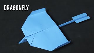 Como Hacer Un Avión De Papel Planeador DRAGONFLY  How To Make Paper Airplane [upl. by Xylina]