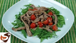 Straccetti di vitello con rucola e pomodorini – Secondi piatti veloci [upl. by Hauhsoj]