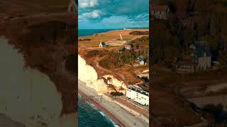 Étretat  France 🇫🇷 etretat france lupin europe dronesnap aerial drone dji aerialview [upl. by Leontina623]