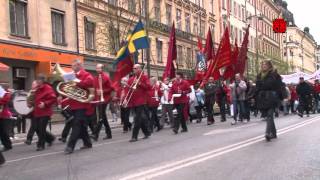 Sossarnas 1a maj demo på Kungsgatan Vasagatan Norra Bantorget  Stockholm [upl. by Odlabso]