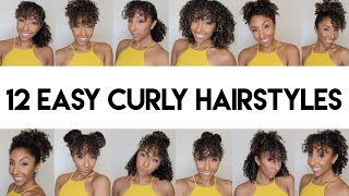 12 Easy Curly Hairstyles With Bangs BiancaReneeToday [upl. by Ajak]