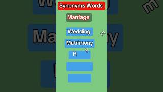 Synonyms words marriageSame meaning words for merraige [upl. by Hestia]