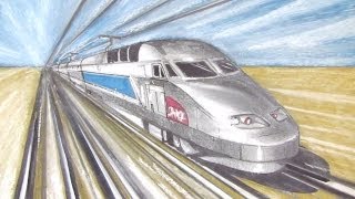 How to Draw a Train in 1Point Perspective [upl. by Zawde869]