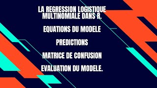 Régression Logistique MultinomialeLa régression Logistique avec plus de deux modalités dans Rstudio [upl. by Alyahs]