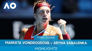 Marketa Vondrousova v Aryna Sabalenka Highlights 3R  Australian Open 2022 [upl. by Romeu]