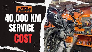 KTM 390 ADVENTURE SERVICE COST  40000 KM  DETAILS [upl. by Colas447]