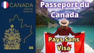 Passeport du Canada Pays Sans Visa 2023 [upl. by Etnuad]