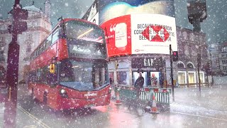 London Snow Walk ☃️ Snowing in the West End [upl. by Assenal]