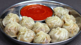 Momos Recipe😋 സോഫ്റ്റ് മോമോസും ചുമന്ന ചട്നിയും Steamed Dim Sum Momos Chutney Chicken Recipe [upl. by Notyrb]