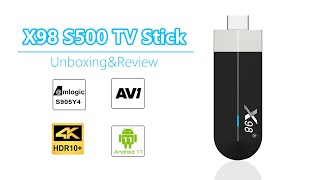 X98 S500 TV Stick Android 110 4K Firestick Unboxing amp Review [upl. by Antonietta]