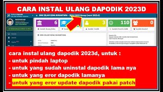 CARA INSTAL ULANG DAPODIK 2023D SEMESTER GENAP TAHUN 2023 [upl. by Laekim946]