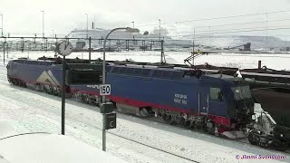 LKAB Malmtåg Kiruna Sweden 8 April 2022 Iron ore trains with IORE locomotives Kiruna Sweden [upl. by Fair]