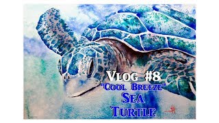 Watercolor amp Brusho Painting Tutorial  The Art of Ward Jene Stroud  Vlog 8 Cool Breeze Turtle [upl. by Diraf]