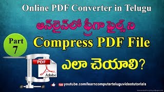 How to compress PDF file in Telugu 7  Free Online PDF Converter Telugu [upl. by Ellinehc]