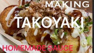 TAKOYAKI from scratch with special Takoyaki SAUCEswak pang negosyo [upl. by Luckett344]