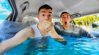 I MADE A POOL IN MY CAR  CARPOOL  WATER POOL [upl. by Pinkham]