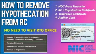 How to Remove Hypothecation from RC Online  Terminate Hypothecation  Remove loan from RC [upl. by Uyerta]