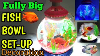 HOW TO 3 GALLON FISH BOWL FULLY SETUP amp DECORATION  Fully big bowl setup  How to Maintain Fish [upl. by Yerhpmuh]