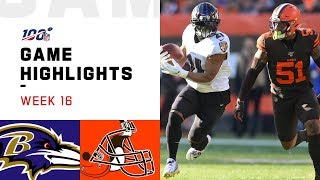 Ravens vs Browns Week 16 Highlights  NFL 2019 [upl. by Lebazej8]