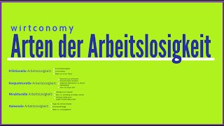 Arten der Arbeitslosigkeit  Überblick  Berechnung der Arbeitslosenquote  wirtconomy [upl. by Noirda]