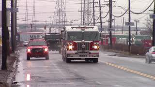 Kearny Fire Department Engine 4 Car 2 And MPV ARMY TRUCK Returning to Quarters [upl. by Esorlatsyrc]