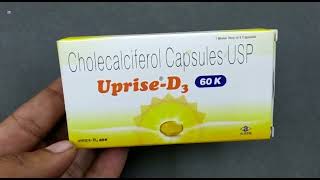 Uprise D3 60K Capsule  Cholecalciferol Capsule uses  Vitamin D3 Capsule uses  Uprise D3 60K Cap [upl. by Emmott]